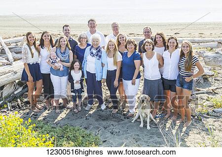 Portrait of a large family on a beach along the coast; Fox Spit, Whidbey Island, Washington, United States of America View Large Photo Image Stock Photograph - Portrait of a large family on a beach along the coast; Fox Spit, Whidbey Island, Washington, United States of America. Fotosearch
