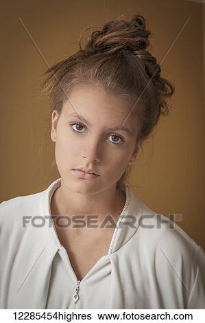 Stock Photograph - Portrait of a teenage girl. Fotosearch