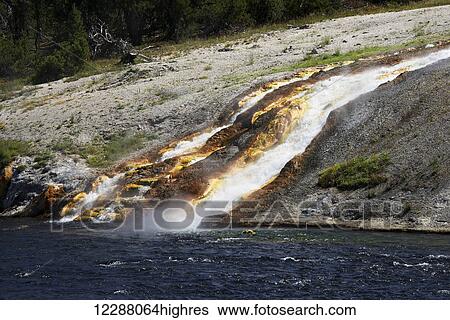 Stock Photograph - Prismatic pools 16, Yellowstone National Park; Wyoming, United States of America. Fotosearch