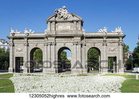 Stock Photograph - Puerto de Alcala; Madrid, Spain. Fotosearch