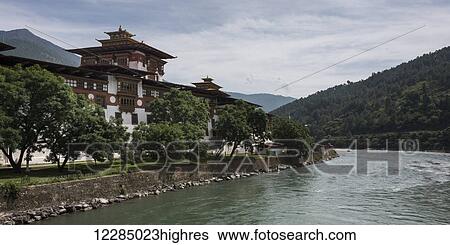 Punakha Dzong; Punakha, Bhutan View Large Photo Image Stock Photograph - Punakha Dzong; Punakha, Bhutan. Fotosearch