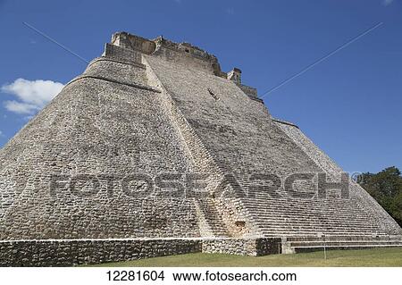 Pyramid of the Magician, Uxmal Mayan archaeological site; Yucatan, Mexico View Large Photo Image Picture - Pyramid of the Magician, Uxmal Mayan archaeological site; Yucatan, Mexico. Fotosearch