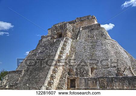 Pyramid of the Magician, Uxmal Mayan archaeological site; Yucatan, Mexico View Large Photo Image Stock Photo - Pyramid of the Magician, Uxmal Mayan archaeological site; Yucatan, Mexico. Fotosearch