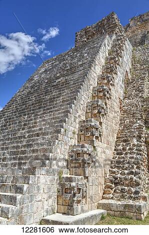 Pyramid of the Magician, Uxmal Mayan archaeological site; Yucatan, Mexico View Large Photo Image Stock Photograph - Pyramid of the Magician, Uxmal Mayan archaeological site; Yucatan, Mexico. Fotosearch