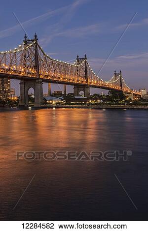 Queensboro (59th Street) Bridge at twilight; Queens, New York, United States of America View Large Photo Image Stock Image - Queensboro (59th Street) Bridge at twilight; Queens, New York, United States of America. Fotosearch