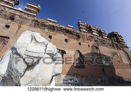 Stock Photograph - Red Basilica, one of the seven important churches in Christianity; Pergamum, Turkey. Fotosearch