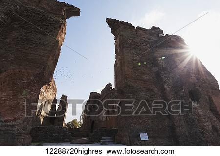 Stock Photograph - Red Basilica, one of the seven important churches in Christianity; Pergamum, Turkey. Fotosearch
