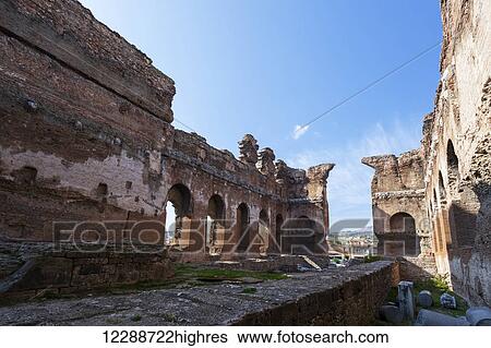 Stock Photograph - Red Basilica, one of the seven important churches in Christianity; Pergamum, Turkey. Fotosearch