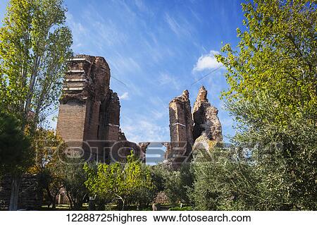 Stock Photograph - Red Basilica, one of the seven important churches in Christianity; Pergamum, Turkey. Fotosearch