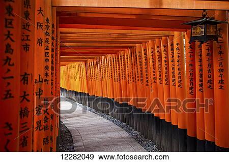 Stock Photo - Red torii gates; Kyoto, Japan. Fotosearch