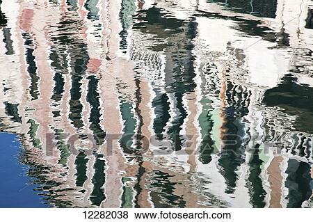 Reflection of a building in a canal; Venice, Italy View Large Photo Image Stock Photo - Reflection of a building in a canal; Venice, Italy. Fotosearch