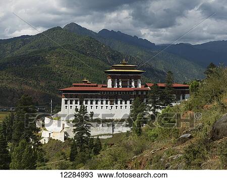 Rinpung Dzong is a large dzong, Buddhist monastery and fortress; Paro, Bhutan View Large Photo Image Stock Image - Rinpung Dzong is a large dzong, Buddhist monastery and fortress; Paro, Bhutan. Fotosearch