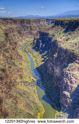 Stock Photograph - Rio Grande Gorge, taken from Rio Grande Gorge Bridge, near Taos; New Mexico, United States of America. Fotosearch