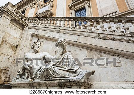 River god with horn of plenty, Piazza del Campidoglio; Rome, Italy View Large Photo Image Stock Photograph - River god with horn of plenty, Piazza del Campidoglio; Rome, Italy. Fotosearch