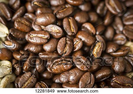 Stock Photo - Roasted Ethiopian coffee beans; Takoma Park, Maryland, United States of America. Fotosearch