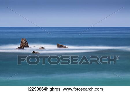 Stock Photograph - Rock formations in the mediterranean sea; Joppa, Israel. Fotosearch