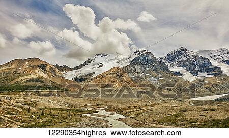 Stock Photograph - Rugged Canadian Rocky mountains in Jasper National Park; Alberta, Canada. Fotosearch