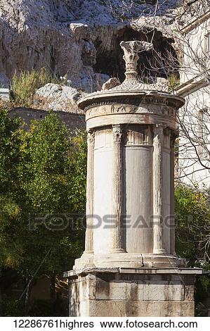 Ruins of a stone column and a rock cliff; Athens, Greece View Large Photo Image Stock Photograph - Ruins of a stone column and a rock cliff; Athens, Greece. Fotosearch