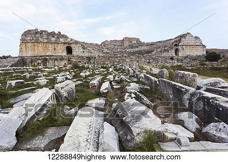 Ruins of an amphitheatre; Miletus, Turkey View Large Photo Image Stock Photograph - Ruins of an amphitheatre; Miletus, Turkey. Fotosearch