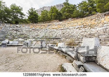 Ruins of an amphitheatre; Priene, Turkey View Large Photo Image Stock Photograph - Ruins of an amphitheatre; Priene, Turkey. Fotosearch