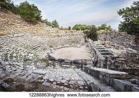 Ruins of an amphitheatre; Priene, Turkey View Large Photo Image Stock Photograph - Ruins of an amphitheatre; Priene, Turkey. Fotosearch