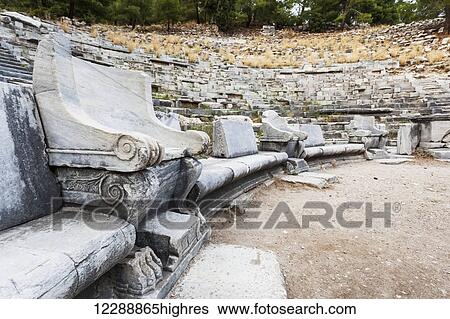Ruins of an amphitheatre; Priene, Turkey View Large Photo Image Stock Photograph - Ruins of an amphitheatre; Priene, Turkey. Fotosearch