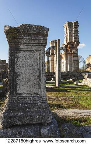 Stock Photograph - Ruins of Basilica B; Philippi, Greece. Fotosearch