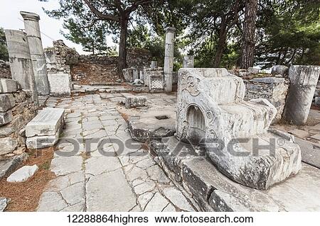 Stock Photograph - Ruins of Bishop's church; Priene, Turkey. Fotosearch