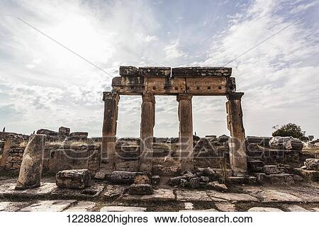 Ruins of columns and lintel along Frontinus street; Pamukkale, Turkey View Large Photo Image Stock Photograph - Ruins of columns and lintel along Frontinus street; Pamukkale, Turkey. Fotosearch