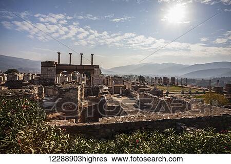 Stock Photograph - Ruins of Saint John's Basilica and the tomb of Saint John; Ephesus, Izmir, Turkey. Fotosearch