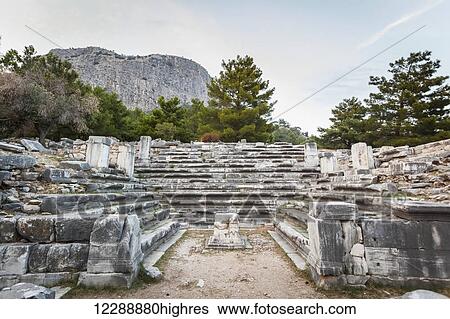 Ruins of the bouleuterion; Priene, Turkey View Large Photo Image Stock Photograph - Ruins of the bouleuterion; Priene, Turkey. Fotosearch