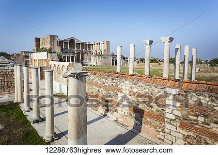 Ruins of the Synagogue of Sardis; Sardis, Turkey View Large Photo Image Stock Photograph - Ruins of the Synagogue of Sardis; Sardis, Turkey. Fotosearch