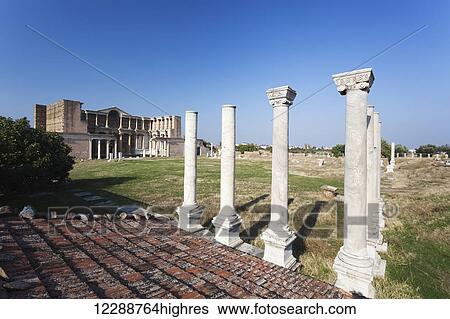 Stock Photograph - Ruins of the Synagogue of Sardis; Sardis, Turkey. Fotosearch