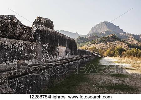 Stock Photograph - Ruins of the Temple of Artemis; Sardis, Turkey. Fotosearch