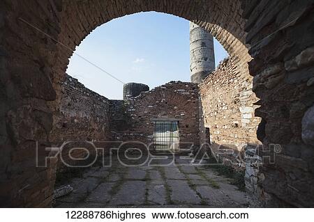 Stock Photograph - Ruins of the Temple of Artemis; Sardis, Turkey. Fotosearch