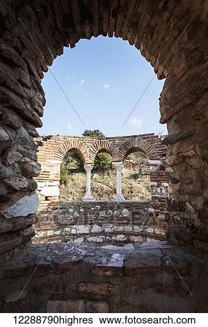 Stock Photograph - Ruins of the Temple of Artemis; Sardis, Turkey. Fotosearch