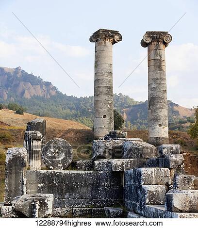 Ruins of the Temple of Artemis; Sardis, Turkey View Large Photo Image Stock Photograph - Ruins of the Temple of Artemis; Sardis, Turkey. Fotosearch