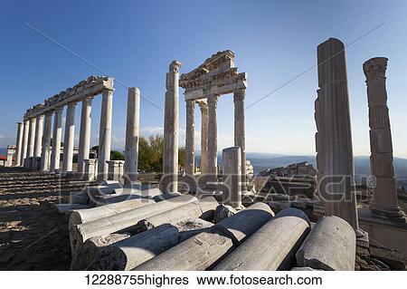 Ruins of the Temple of Trajan; Pergamum, Turkey View Large Photo Image Stock Photograph - Ruins of the Temple of Trajan; Pergamum, Turkey. Fotosearch