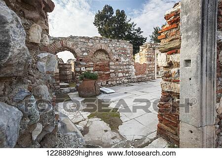 Stock Photograph - Saint John's Basilica; Ephesus, Turkey. Fotosearch
