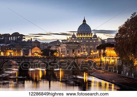 Saint Peter's Basilica, the world's largest church, at sunset; Vatican City, Italy View Large Photo Image Stock Photograph - Saint Peter's Basilica, the world's largest church, at sunset; Vatican City, Italy. Fotosearch