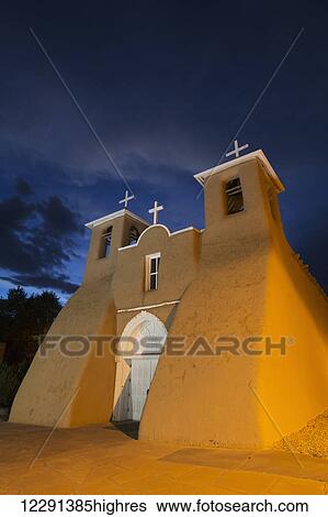 Stock Photograph - San Francisco de Asis Mission Church, National Historic Landmark, established in 1772; Ranchos de Taos, New Mexico, United States of America. Fotosearch