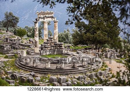 Stock Photograph - Sanctuary of Athena; Delphi, Greece. Fotosearch