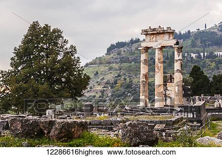 Stock Photograph - Sanctuary of Athena; Delphi, Greece. Fotosearch