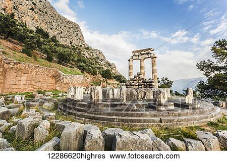 Sanctuary of Athena; Delphi, Greece View Large Photo Image Stock Photograph - Sanctuary of Athena; Delphi, Greece. Fotosearch
