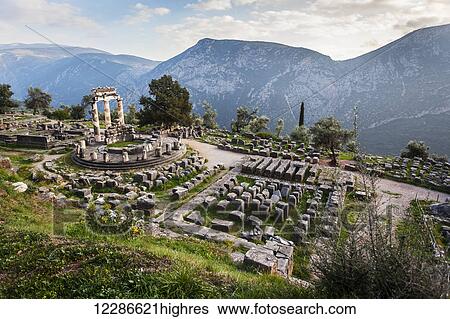 Sanctuary of Athena; Delphi, Greece View Large Photo Image Stock Photograph - Sanctuary of Athena; Delphi, Greece. Fotosearch