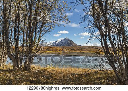 Stock Photograph - Scenic view of Sheep Mountain in Tombstone Territorial Park, Yukon Territory, Canada, Autumn. Fotosearch