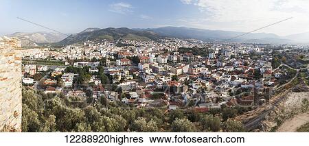 Stock Photograph - Selcuk Castle and cityscape; Ephesus, Turkey. Fotosearch
