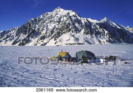 Stock Photo - Ski Touring Base Camp, Mount St-Elias, Yukon Territory, Canada. Fotosearch