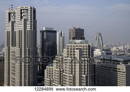 Stock Photography - Skyline of skyscrapers; Tokyo, Japan. Fotosearch