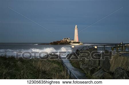 St. Mary's Island and lighthouse; Whitley Bay, Tyne and Wear, England View Large Photo Image Stock Photograph - St. Mary's Island and lighthouse; Whitley Bay, Tyne and Wear, England. Fotosearch